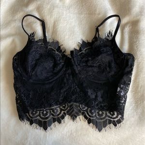 Floral lace crop top